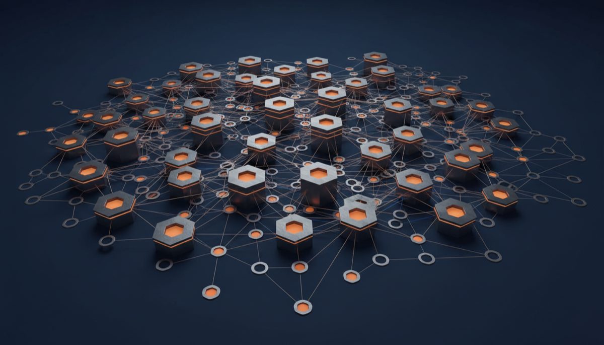 Bitcoin node network visualization showing distributed decentralization architecture