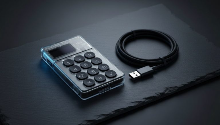 Coldcard MK4 hardware wallet setup guide with USB-C cable on dark surface