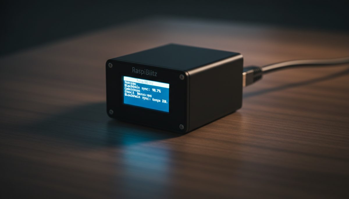 RaspiBlitz Bitcoin node with LCD display