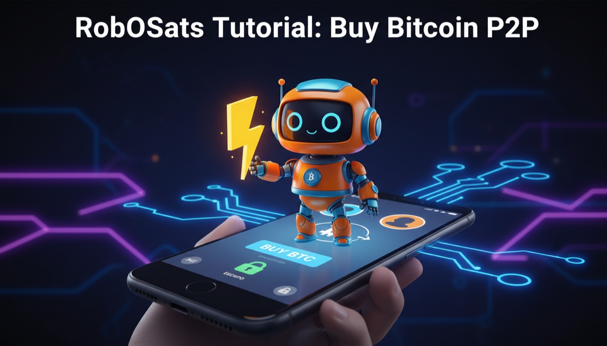RoboSats peer-to-peer Bitcoin exchange tutorial - robot avatar with Lightning Network trading interface
