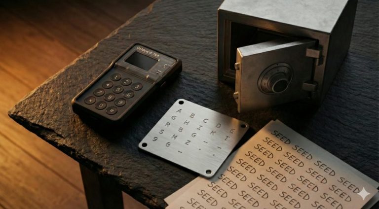 Bitcoin cold storage hardware wallet and metal seed backup